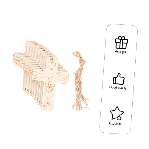 50 Sets Blank Cross Wood Piece Wood Crafts Woody Decorations for Home Cross Wood Slices Wood Cross Ornaments Unfinished Wood Cross Unfinished Wooden SEWACC