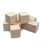 Wood Blocks for Crafting, 2 inch Wooden Cubes, Pack of 8 Natural Pine Wood, Unfinished Wood Blocks Great for DIY Crafts Making GMETNIC