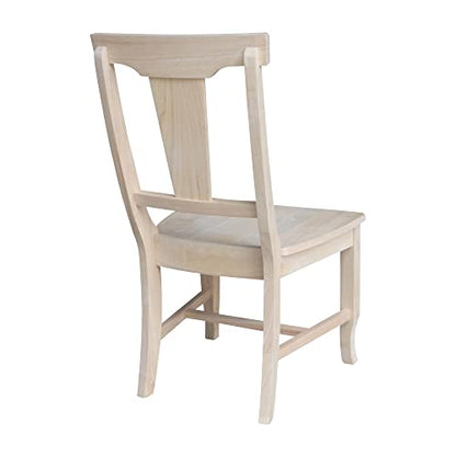 IC International Concepts Panel Back Chair, Unfinished - WoodArtSupply