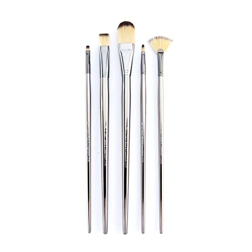 Royal & Langnickel Zen 5 Piece Long Handle Acrylic & Oil Filbert Variety Paint Brush Set - WoodArtSupply