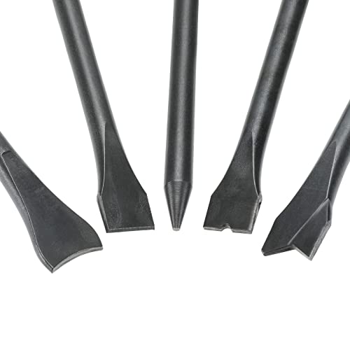 8pcs Smoothing Air Hammer Pneumatic Chisels Tools, 7pcs 0.401'' (10mm) Shank Heavy Duty Pneumatic Air Hammer Chisels High Carbon Steel Accessories YaeKoo