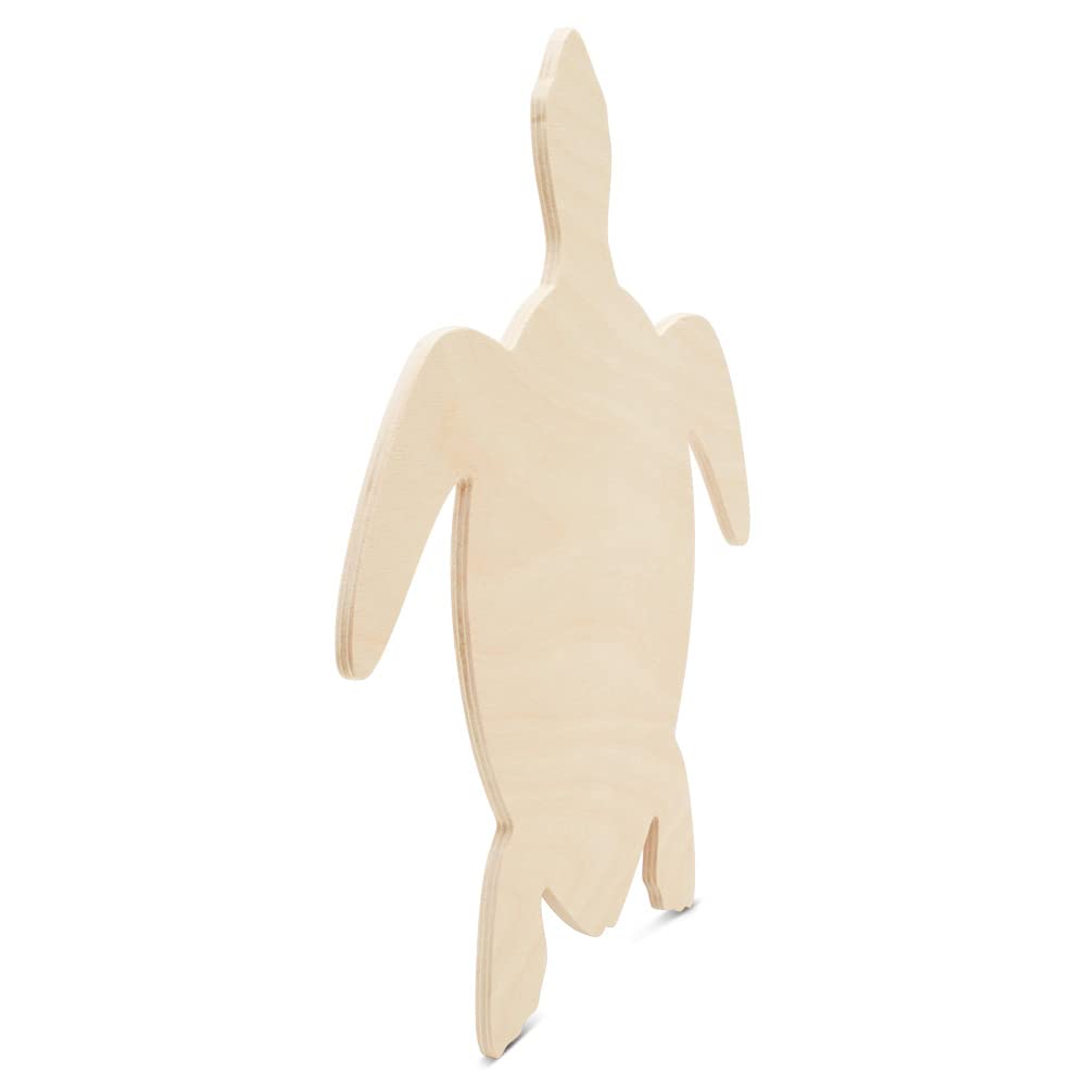 Turtle Wood Cutout 10 x 12 inches, Pack of 2 Wood Crafts Unfinished Sea Animal Cutout, Wooden Shapes for Crafts/Decor, by Woodpeckers Woodpeckers