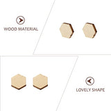 SUPVOX 200Pcs 10MM Beech Wooden Hexagonal Pieces Ornaments, Wood Hexagon Cutouts Embellishment for DIY Wedding Christmas SUPVOX