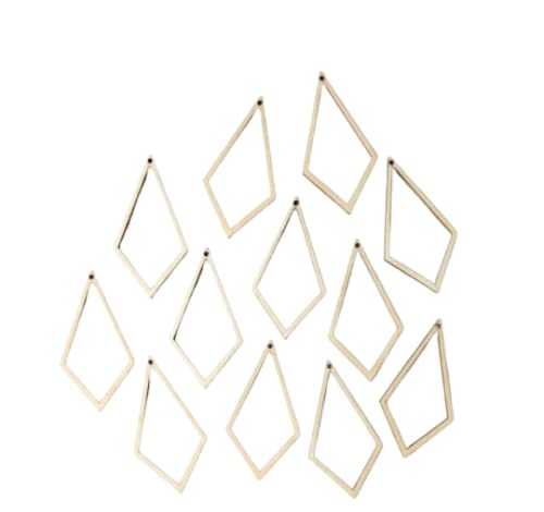 ALL SIZES BULK (12pc to 100pc) Unfinished Wood Laser Cutout Hollow Diamond Dangle Earring Jewelry Blanks Shape Crafts Made in Texas Texan Wood Crafts