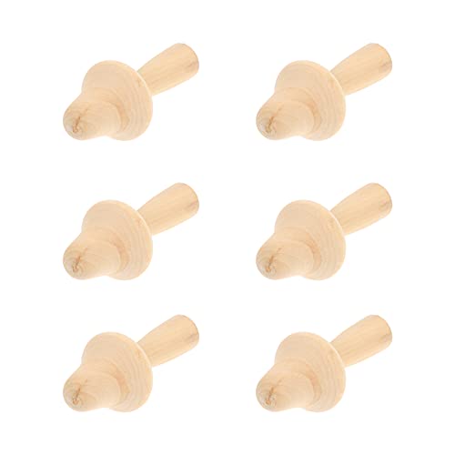 PartyKindom 6 Pcs DIY Wooden Ornaments Wooden Toys House Decorations for Home Kids playset Mushroom Statute DIY Painting Wooden Ornament Mini PartyKindom