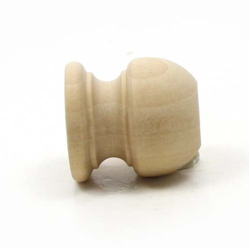 Mylittlewoodshop Pkg of 12 - Finial Dowel Cap - 1-1/16 Tall with 1/2 inch Hole Unfinished Wood (WW-DC8005-12) Unique Wood Shapes