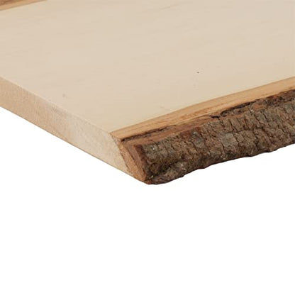 Walnut Hollow Basswood Plank Medium with Live Edge Wood (Pack of 1) - For Wood Burning, Home Décor, and Rustic Weddings