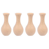 Happyyami 4pcs Unfinished Wood Vase Blank Flower Vase Bud Vase Paint Your Own Vase Natural Flower Container for DIY Hand Painting Flower Craft Kit Happyyami