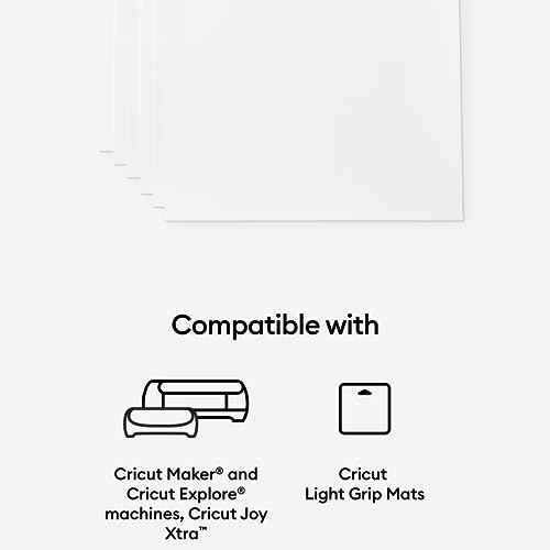 Cricut Printable Vinyl - US Letter Size (12 Ct), Printable Vinyl for Stickers, Labels, Vinyl Paper for Inkjet Printer, Compatible with Cricut Maker, Cricut