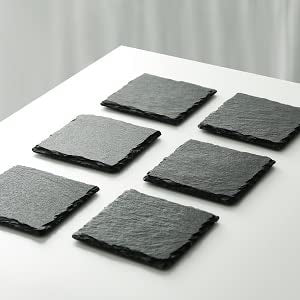 40 Slate Drink Coaster Engraving Blanks - Square Shapes for Versatile Use,Natural and Rustic Look Cakocaco