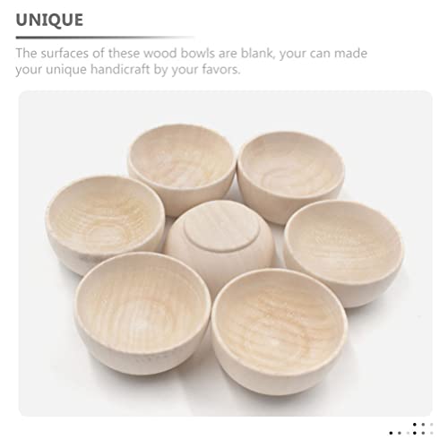 Gadpiparty Home Decor 5Pcs Unfinished Wooden Bowls Wood Craft Bowls Wooden Pinch Bowls DIY Wood Bowls for Crafts Sorting Artisan Boards, Nuts Gadpiparty