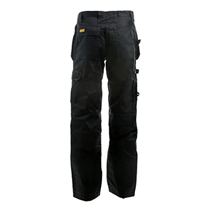 DEWALT Protradesman Men's Loose Fit, Holster Pocket, Cottonpoly Stretch Work Pants Black W36/L31 - WoodArtSupply