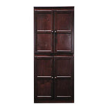 Bowery Hill Traditional 72" Wood Storage Cabinet with 5-Shelves in Cherry Bowery Hill