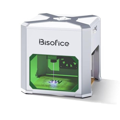 Bisofice K6 Mini Laser Engraving Machine with 0.05mm Accuracy, 3W Laser Power, for Household Woodwork, Wireless BT App Control, Offline Engraving for - WoodArtSupply