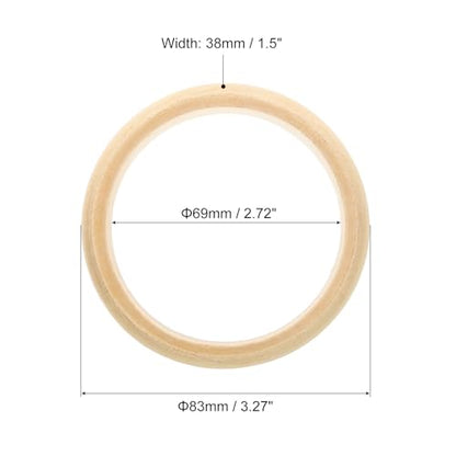 uxcell Wooden Bangle Bracelet, 4Pcs 83mm - Log Retro Macrame Ring, Unfinished Smooth Wood Circle, Wooden Rings for Crafts, Jewelry, DIY Making, Home - WoodArtSupply