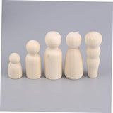 Anneome 50pcs Peg Dolls Unfinished Family Kids Dolls Kids Paint Toys Kids Toys Wood Peg People Wood Manikin for Anneome