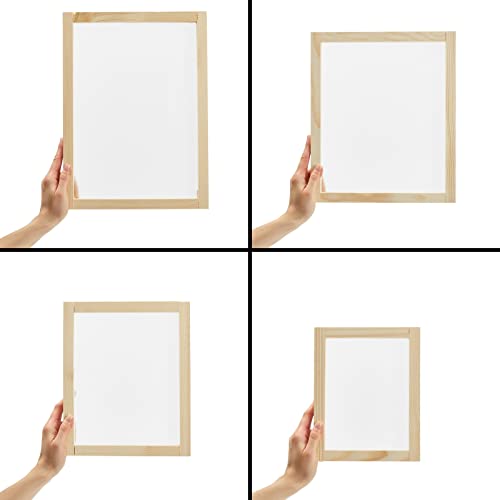 Bright Creations 6-Piece Set Wood Silk Screen Frame for Beginners and Kids Starter Kit, 110 White Mesh, 6x8, 8x10, 10x12, 10x14 Frames (4 Sizes) Bright Creations