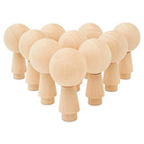 Unfinished Peg Dolls, Wooden Figurines for Crafts and Ornaments, Boys, Pack of 5 2-3/4 Inch Kokeshi Blank Wooden Dolls by Woodpeckers Woodpeckers