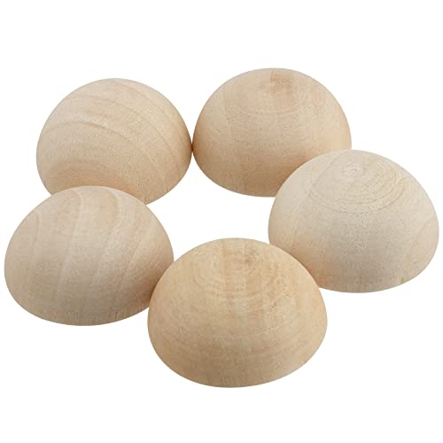 KEILEOHO 300 PCS 1 Inch Half Wooden Beads, Half Round Wooden Balls, Split Wooden Balls Half Sphere Wood Beads for Paint Arts, Craft Projects KEILEOHO