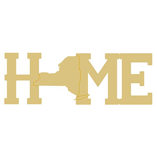 Home New York Cutout Unfinished Wood Everyday State Home Door Hanger MDF Shape Canvas Style 2 (6") Diverse Woodworking