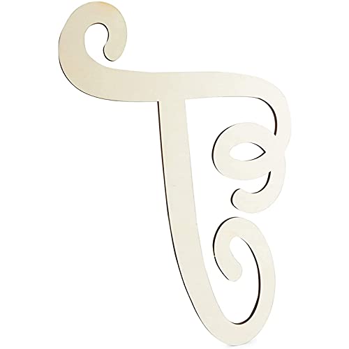 Wooden Monogram Alphabet Letters, Decorative Letter T (13 Inches) - WoodArtSupply