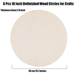 6 Pack 18 Inch Wood Circles for Crafts Unfinished Wood Rounds Natural Round Wooden Discs Blank Round Wood Signs Wooden Cutouts for Door Hangers, Door AWIZOM