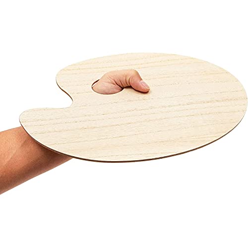 Bright Creations Unfinished Wood Oval Painting Palette (12 x 8 in, 12 Pack) Bright Creations