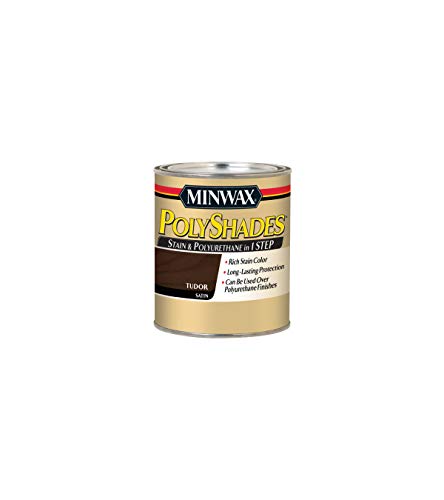 Minwax PolyShades Wood Stain + Polyurethane Finish – ½ Pint, Tudor, Satin Minwax