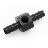 KRD PERFORMANCE 5/16 Barb to 5/16"(8mm) Barb with 1/8" NPT Sensor Gauge Port Hose Tube Fitting Fuel Pressure Take Off Adaptor Aluminum Black KRD PERFORMANCE