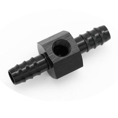 KRD PERFORMANCE 5/16 Barb to 5/16"(8mm) Barb with 1/8" NPT Sensor Gauge Port Hose Tube Fitting Fuel Pressure Take Off Adaptor Aluminum Black KRD PERFORMANCE