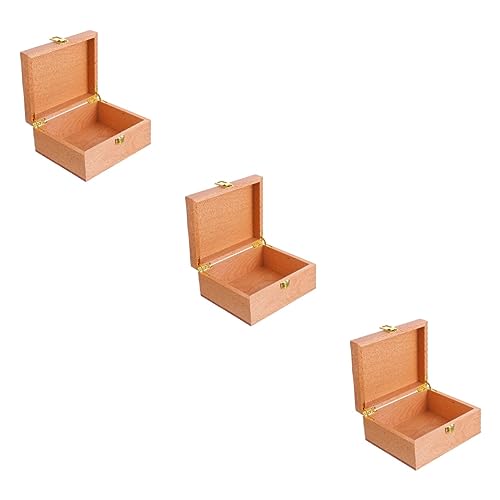VOSAREA 3 pcs high-end storage wooden box unfinished wooden case wooden jewelry wood holder earring storage organizer jewelery organizer jewelry VOSAREA