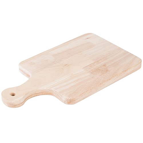 LZMS 4 Pcs Medium Wood Cutting Board - Kitchen Chopping Boards for Bread, Cheese, Vegetabes & Fruits with Handle - Eco-Friendly Board for Health