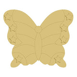 3D Butterfly Cutout Unfinished Wood 4th of July Memorial Day Door Hanger MDF Shape Canvas Style 6 Art 1 (12") Diverse Woodworking
