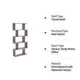 VASAGLE Greige 5-Tier Wooden Bookcase - Stylish Freestanding Decorative Shelf and Room Divider VASAGLE