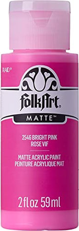 FolkArt Acrylic Paint in Assorted Colors (2 oz), 2546, Bright Pink FolkArt