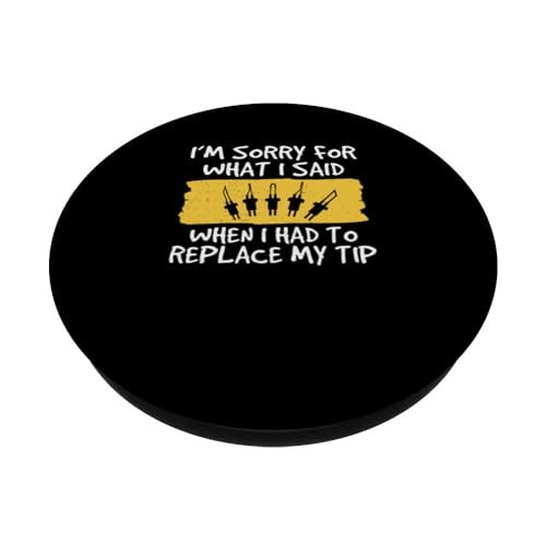 Woodburning To Replace My Tip Funny Pyrography PopSockets Standard PopGrip Pyrographer Artist & Woodburner Apparel For Men