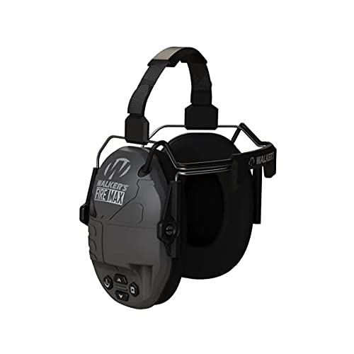 Walker's Rechargeable Lightweight Shooting Hunting Range Electronic Slim Low Profile Hearing Protection FireMax Behind The Neck Earmuffs Walker's
