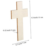 SEWACC 90 Pcs Easter Cross Holy Thursday Decoration Blank Wood Cutouts Unfinished Wood Cross Cutouts Wood Disc Unfinished Cross Cutouts Wood Chips SEWACC