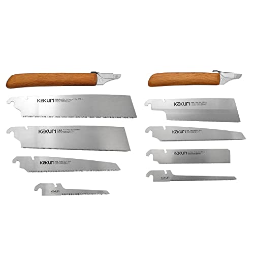 KAKURI Japanese Dozuki Saw 7 Inch Fine Cut Saw, Fine Tooth Thin Blade, Woodworking Japanese Pull Saw Kataba, Oil Finished Red Oak Handle, Made in KAKURI