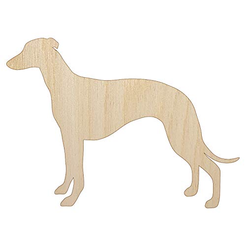 Whippet Dog Solid Unfinished Wood Shape Piece Cutout for DIY Craft Projects - 1/8 Inch Thick - 4.70 Inch Size - WoodArtSupply