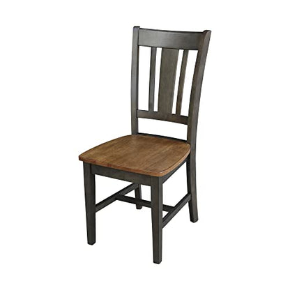 International Concepts San Remo Splatback Dining Chair, Height, Hickory/Washed Coal