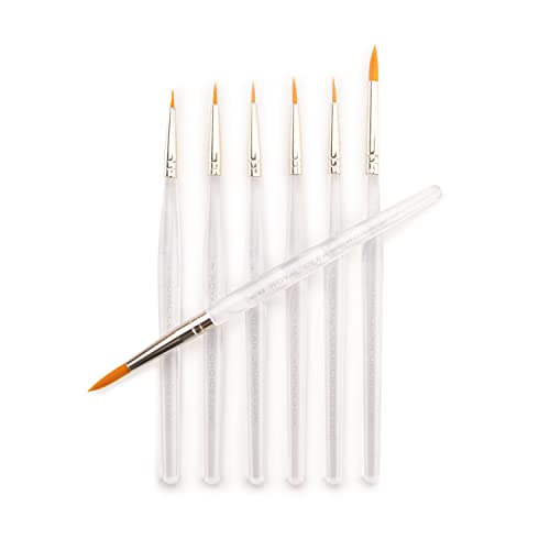 Royal & Langnickel RSET-9158 Royal Zip N' Close Gold Taklon Clear Acrylic Handle Detail Brush Set, 10.5 x 3.9 x 0.5, Multicolor, 7-Piece Royal & Langnickel