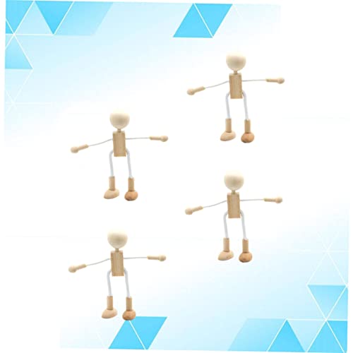 COHEALI 16 Pcs Painting Doll Figurine Wood Peg Dolls DIY Wood Toys Unfinished Robot Mannequin Unfinished Marionette Puppet DIY Peg Dolls Robots COHEALI