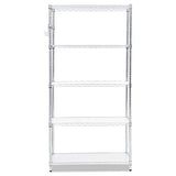 Alera SW653618SR 36 in. x 18 in. x 72 in. Five-Shelf Wire Shelving Kit with Casters and Shelf Liners - Silver Alera