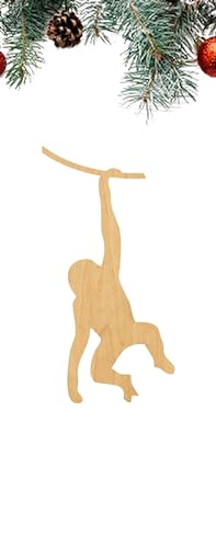 3 Pcs Monkey Supply 3" Wooden Shape Ornaments Unique Unpainted Smooth Surface Unfinished Laser Cutout Wood Sheets Boards for Crafts 1/8 Inch Thick WoodArtSupply