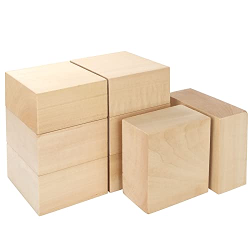 DIRBUY 8 pcs Large Basswood Blocks for Carving and Crafts - 4x4x2 inch DIY Wood Signs - Ideal for Carving Practice, DIY projects DIRBUY