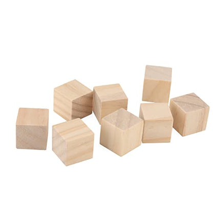 LEXININ 400 PCS 1 Inch Small Wooden Cubes, 25mm Natural Unfinished Wood Blocks, Blank Square Wood Cubes for Crafts, DIY Projects - WoodArtSupply