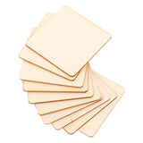 Sewroro 10pcs Square Wood Chips Blank Wood Slices Ornament Crafts Wooden Blank Tiles Square Wooden Cutouts Wooden Embellishment Squares Cutout Sewroro
