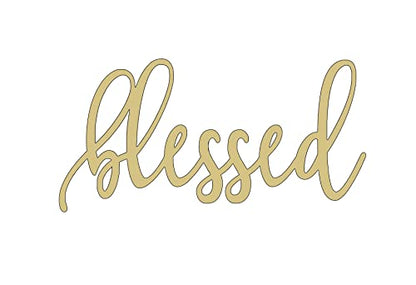 Michelle's aDOORable Creations Blessed Script Word Wood Table Wall Art Wreath Sign Painting Crafting Unfinished Wood - WoodArtSupply