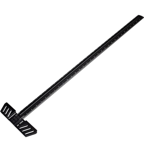 GOINGMAKE Woodworking T-Square 32 Inch Aluminum Alloy T Square Ruler 1/32" Hole Scrbing Guides Positioning Scribe Tool Precision Woodworking Ruler goingmake